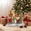Dining Table Ornament Sets Christmas Wine Bottle Cover, Santa Claus/Snowman/Elk/Bear Gift Bag with Sticker Decals, Holiday Winter Home Accents