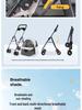 High-End Foldable Pet Stroller for Corgis, Cats, and Small Dogs - Lightweight, Multifunctional, Hand-Push Design.