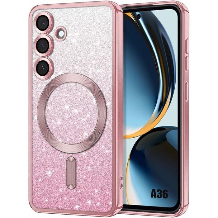 Coque de protection - BOOLING - pour Samsung Galaxy A36 5G - Rose Pailleté - Antichoc - Protection Caméra