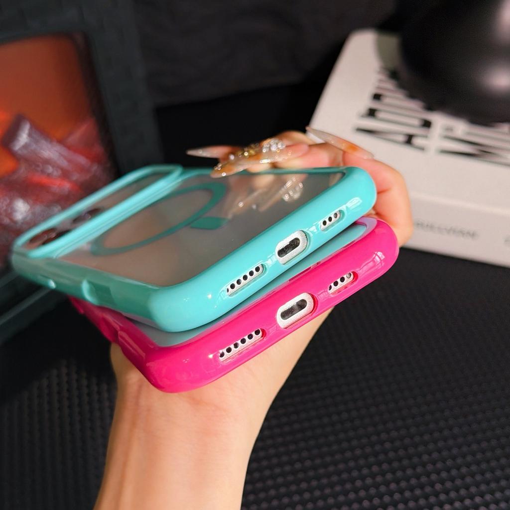 Applicable to Apple 18 seconds change mobile phone case large window iPhone17 acrylic 16PM Macaron 15 magnetic suction hard case