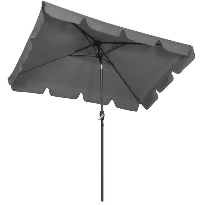 Springos ® Rektangulär trädgårdsparaply med tippfunktion och vev 240 cm