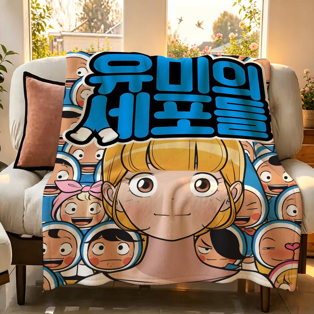 Comic Y Yumi's C Cells Throw Flannel Throw Blanket Suitable for Sofa Living Room Bedroom