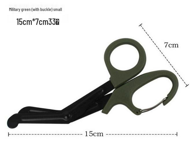 Stainless Steel 19CM Scissors: Gauze, Canvas, EMT Bandage, Curved Tip, Tape.