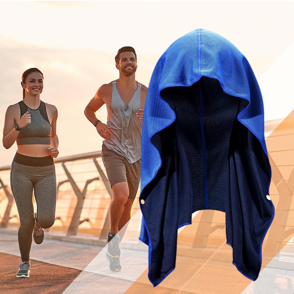U-Shaped Cool Hoodie Towel Sun Protection Workout Cooling Towel Absorbent Sweat Towel Soft Cooling Towel for Camping Cycling Lau