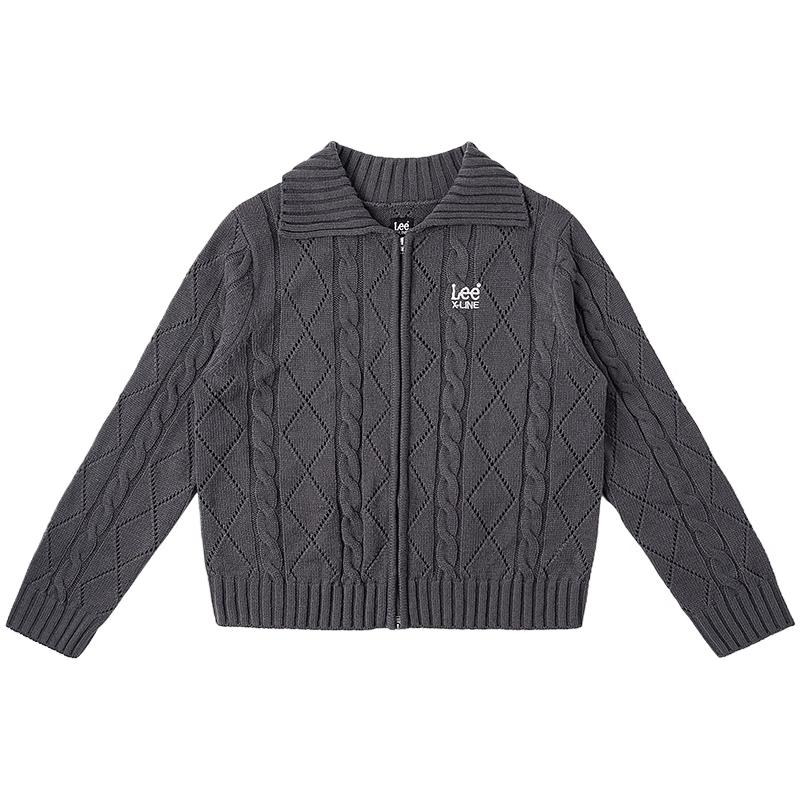 

Lee Women s Cable Knit Double Zipper Sweater M