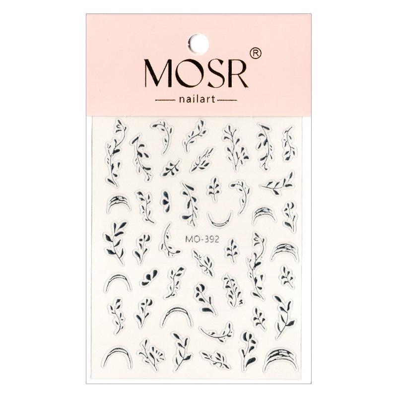 Chinese Style Jade and Gold Leaf Nail Stickers with Adhesive Backing