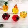 Glass Artificial Fruit Figurine Home Decoration Gift for Friend Fashion Fruit Collectible Craft Desk Tabletop Decoration Statue