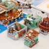 Fischerdorf Blockhaus Micro Bricks Modell Fischerladen Steine MOC Sets Stadtansicht Kai Gebäude Spielzeug Erwachsene Kinder Geschenke