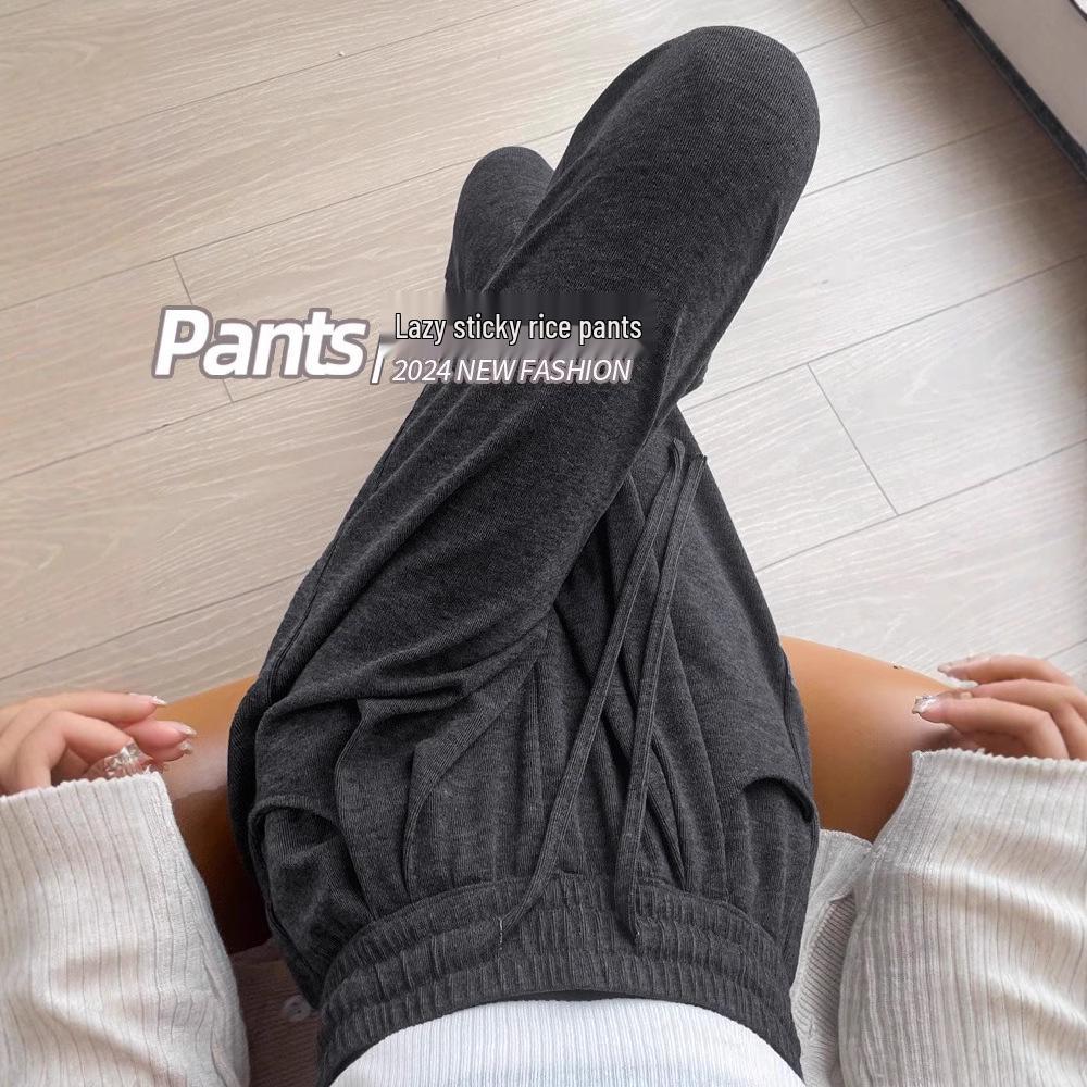 

Lazy 2025 Fleece-Lined Petite High-Waist Straight-Leg Pants S for 70-95 lbs