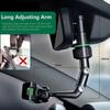 360° Rotatable Car Phone Mount - Retractable Rearview Mirror Holder with Multi-Angle Adjustment
