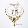 Fashion Necklace And Earrings Set - Leaf And Droplet Wedding Set - Bride's Jewelry Set