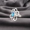 Swiss Blue Topaz Gemstone Ring, Handmade Gorgeous Jewelry, 925 Solid Sterling Silver Jewelry, Bohemian Ring For Wedding Gift
