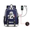 Vinland Saga Anime Rucksack für Studenten und Berufstätige - Zweilagige Oxford-Stofftasche mit USB-Anschluss, atmungsaktive gepolsterte Träger
