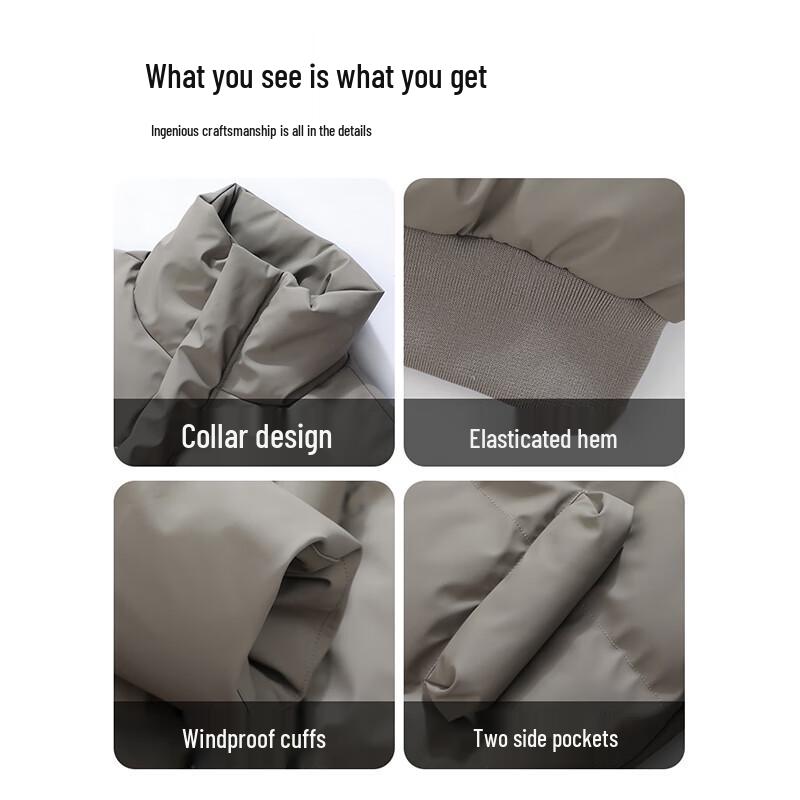 Wassup Sohot Men's American Retro Stand Collar Puffer Jacket