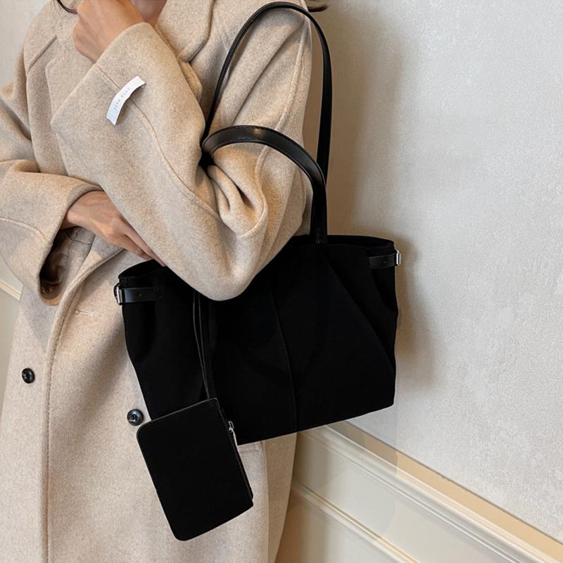 Bags Shoulder Suede For Yogodlns Women Large Capacity Totes Lightweight Underarm Bag Casual Shopper Handbag Solid Color Travel Bucket Bag