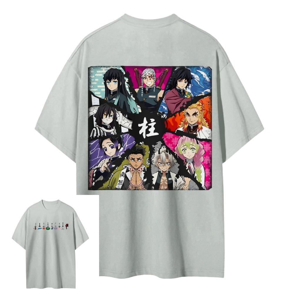 Anime T Shirt Unisex Women Demon Slayer Hashira Cotton Short Sleeve Oversized Streetwear 2026 Summer Casual Tops Unisexga Graphic Tee