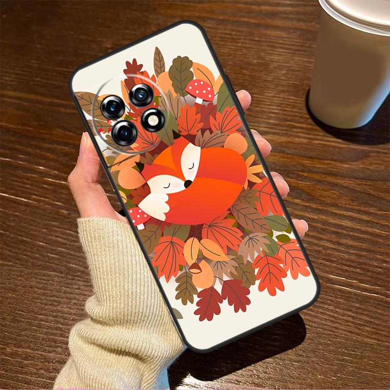 Autumn Leaves Fall Fox Case For OnePlus 13T 10T 8T 10R 13R 15 R 13 12 11 9 10 Pro Nord CE 5 2 3 4 Lite N20 N30 Cover