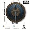 Round Aluminum Metal Sign Sword Wall Art Waterproof HD Print Home Office Decor