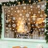 Easy Clean Window Clings 4Pcs Winter Snowflake Static Glass Stickers, Removable PVC Decals for Christmas DIY Home Wall Decoration Holiday Decoration,