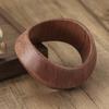 Square Wood Grain Bangle Geometric Burlywood Hand Ring Retro Wooden Bracelet  Gift