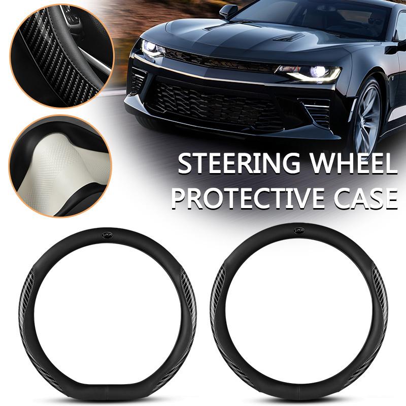 Porte-clés Couvercle de volant en fibre de carbone, Antidérapant Poignée fermePour KIA Rio 5 Ceed Cerato K2 K3 K4 Sportage Picanto Optima Sorento
