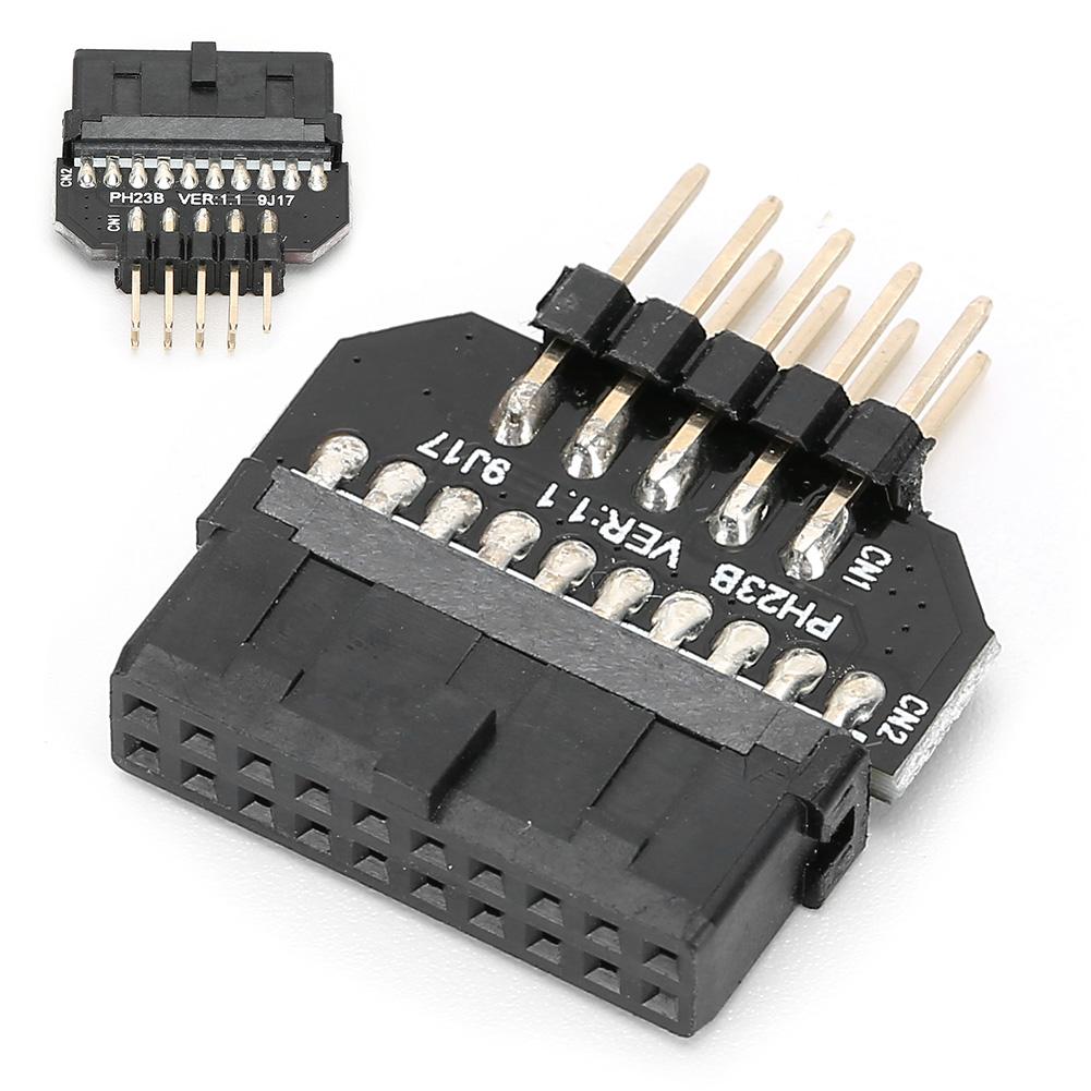 Front Panel Plug Connector Motherboard Adapter Plastic Shell USB3.0 19‑Pin to USB2.0 9‑Pin(PH23B )