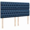 Box Spring Bed with Mattress Blue 200x200 Cm Fabric