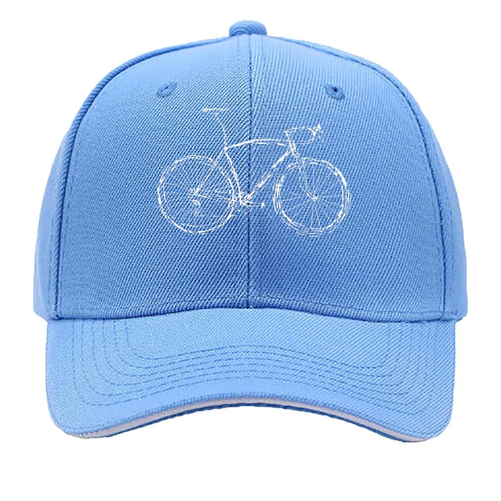 Vintage Mountain Bike Cyclist Outline Graphic Sandwich Baseball Cap Sun Cap Outdoor Workouts Hat