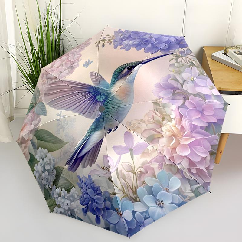Hummingbird Automatic Folding Umbrella Compact & Lightweight for Outdoor Adventures Daily Use Birthday Christmas Travel Umbrella Durable 8 Bone Design