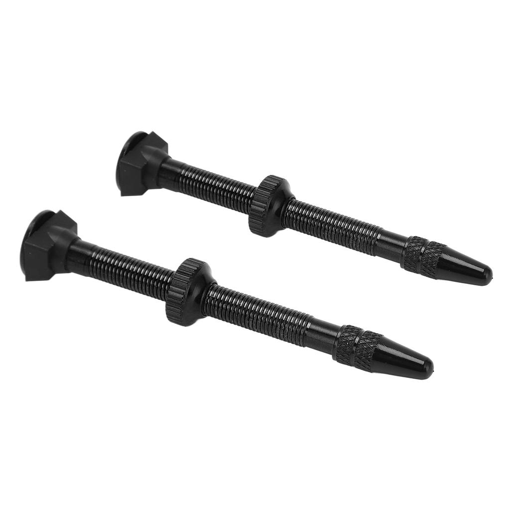 2pcs 60mm Tubeless Presta Valve Stem Lightweight Alloy Valve Stem for Mountain Road BikeBlack