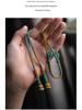 Hand-Woven Amber Turquoise Dzi Bead Sweater Chain for Men and Women