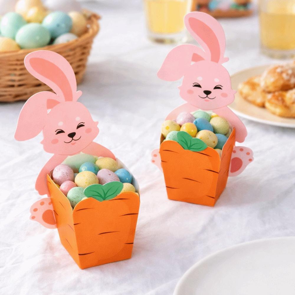 Cute Easter Candy Box Rabbit Hug Carrot Design Cookie Box New Food Packaging Case  Party