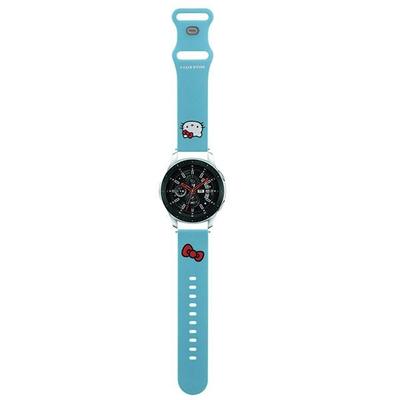 Pulseira para smartwatch 22mm Hello Kitty Silicone Cabeça de Gatinho Azul