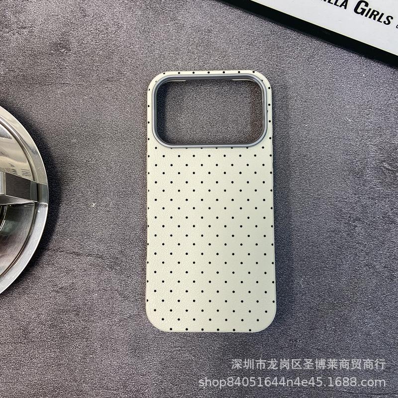 Full Screen Polka Dots Suitable for iPhone17promax Mobile Phone Case Apple 16 All-inclusive 15 Anti-drop 13 Leather Pattern Protective Case