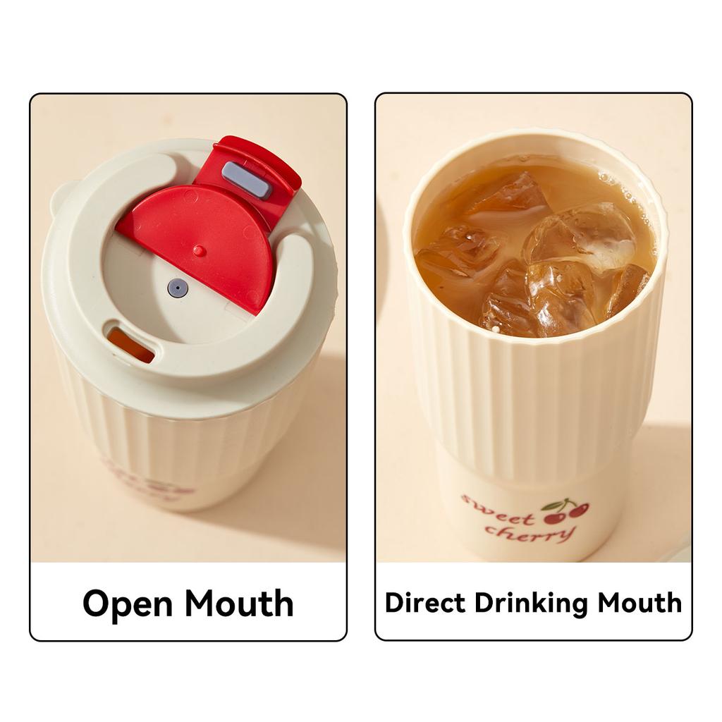 Travel Portable Plastic Coffee Mug With Nylon Rope Sealed Leak Proof Water Cup Cold And Heat-Resistant Milk Coffee Cup