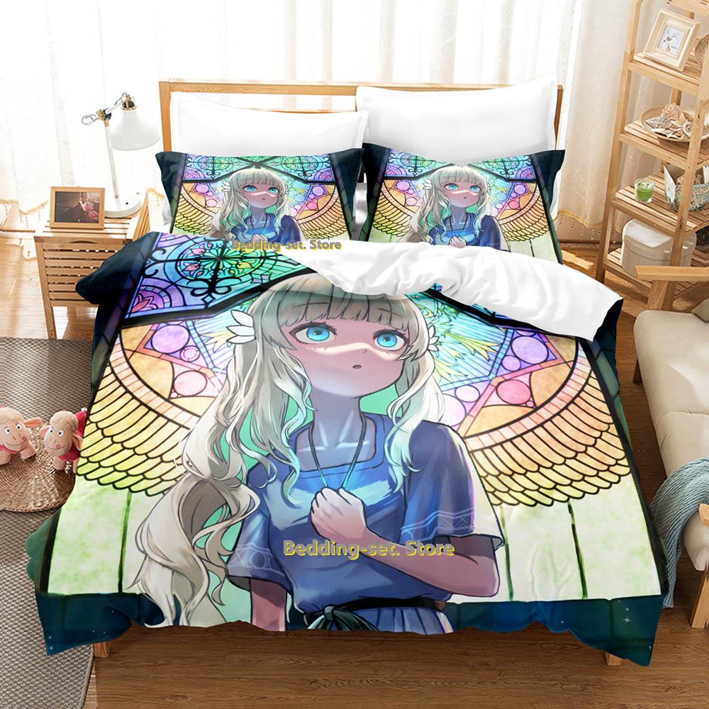 Comforter Gamw Ender Lilies Quietus Of The Knights Bedding Set Cartoon Anime Three-Piece Set Adult Kid Bedroom Three-Piece Suits 3D P