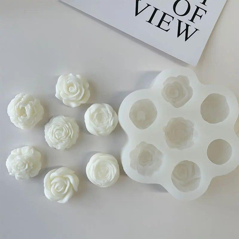 

DIY цветок роза пион силиконовая форма ароматическая свеча пластырь украшения форма для мыла ручной работы