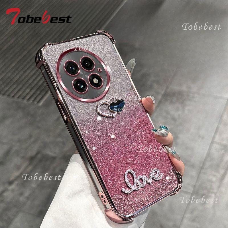 3D Love Shockproof Glitter Plating Bead Bracelet Case for OnePlus 13 13T 12 11 ACE 5 3 2 Pro Silicone Cover