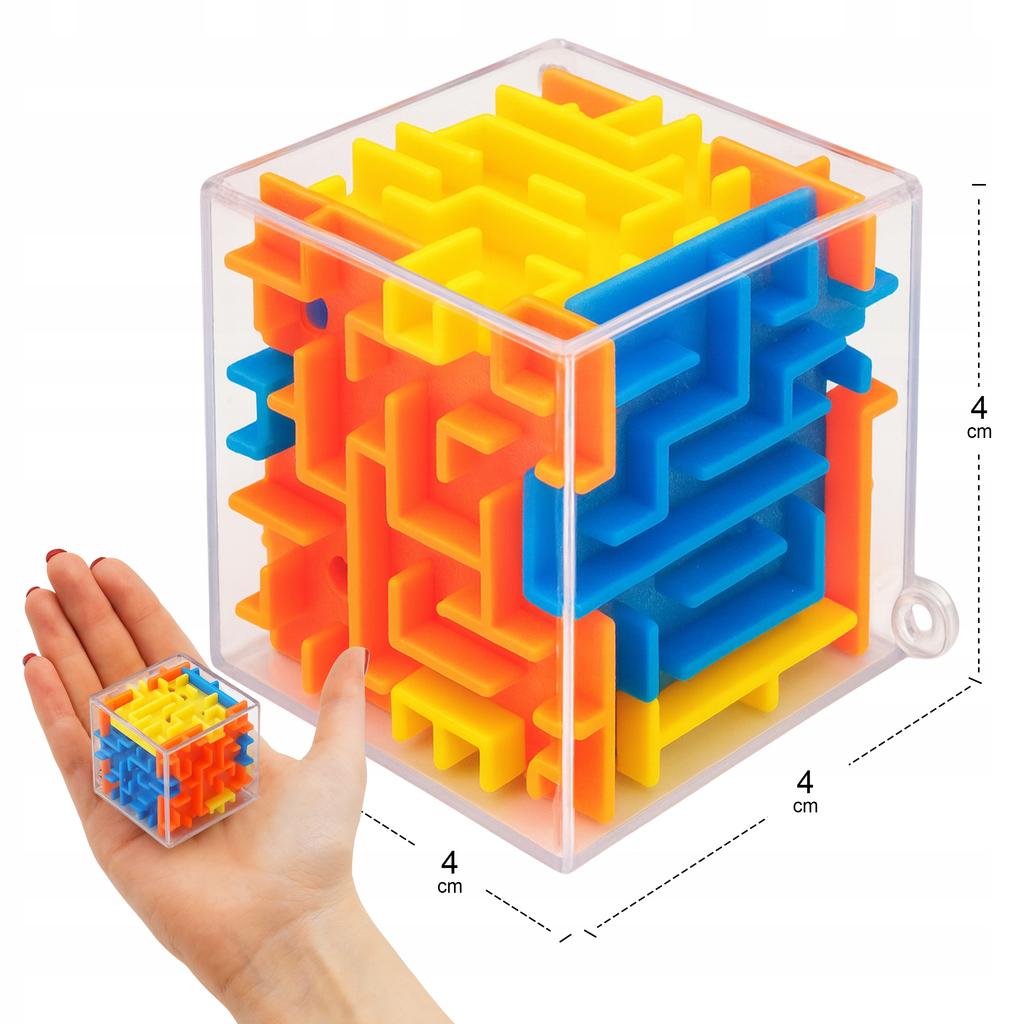 Gra Logiczna Mini Kostka Zręcznościowa Stymulująca Labirynt Kulkowy 3D Cube