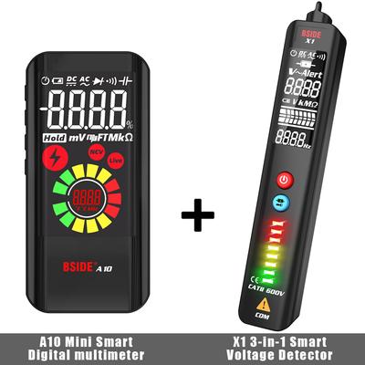 A10 Digitalmultimeter Farbe LCD Wiederaufladbar Tasche Smart Voltmeter Kondensator Diode Ohm Hertz Tastverhältnis Spannungstester