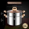 Extra-High 316L Stainless Steel Steamer Pot, Rivet-Free, Anti-Scald, Large Capacity for Porridge/Soup
