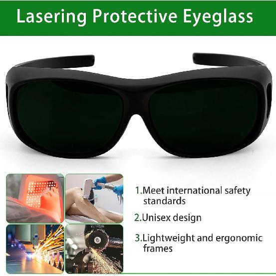 IR 5.0 Welding Safety Glasses, Anti-scratch Welding Lens, Wrap-around Design, UV Protection, Black