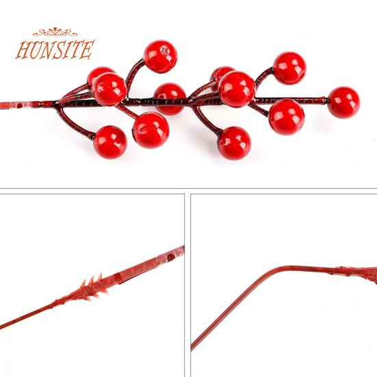10/30Pcs Simulation Berry Reusable Bright Color Red Berry Christmas Ornament