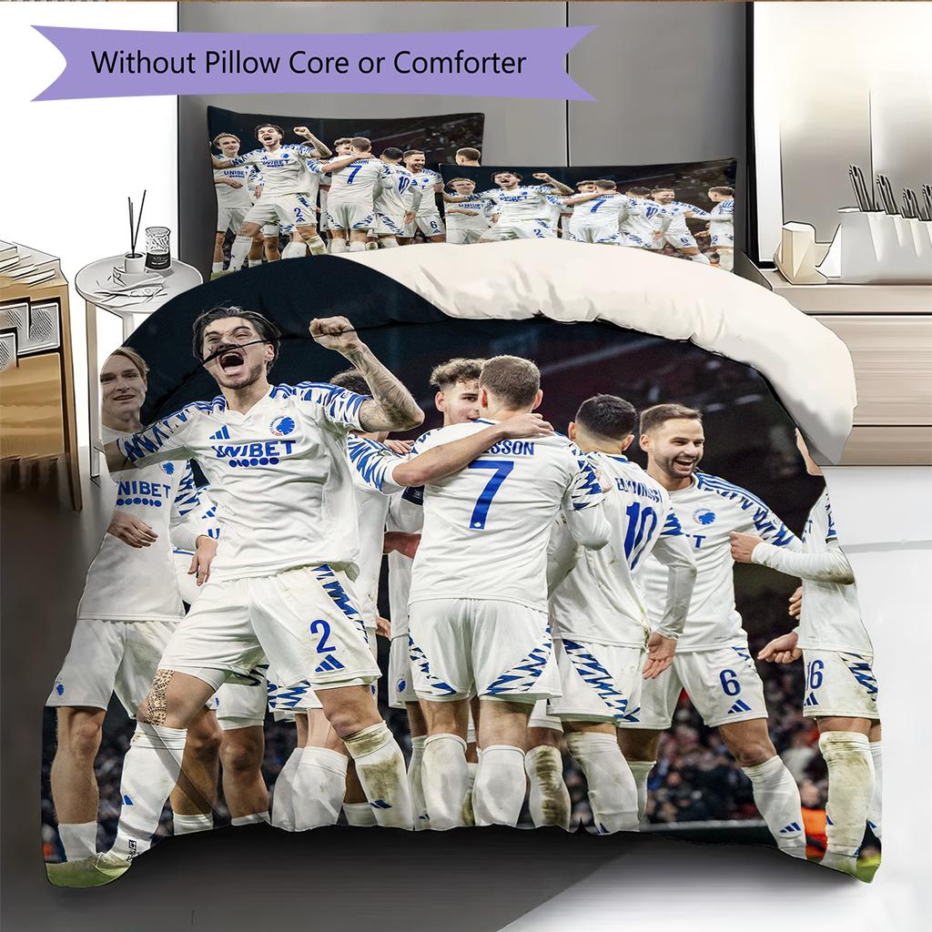 Copenhagen Football Club Pattern Bedding Home Decoration Birthday Gift (1 * duvet cover + 2 * pillowcase, without core)