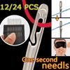 12-48PCS Side Hole Blind Sewing Needles Stainless Steel Self Threading Needle for Elderly Hand Sewing DIY Home Stitching Tool