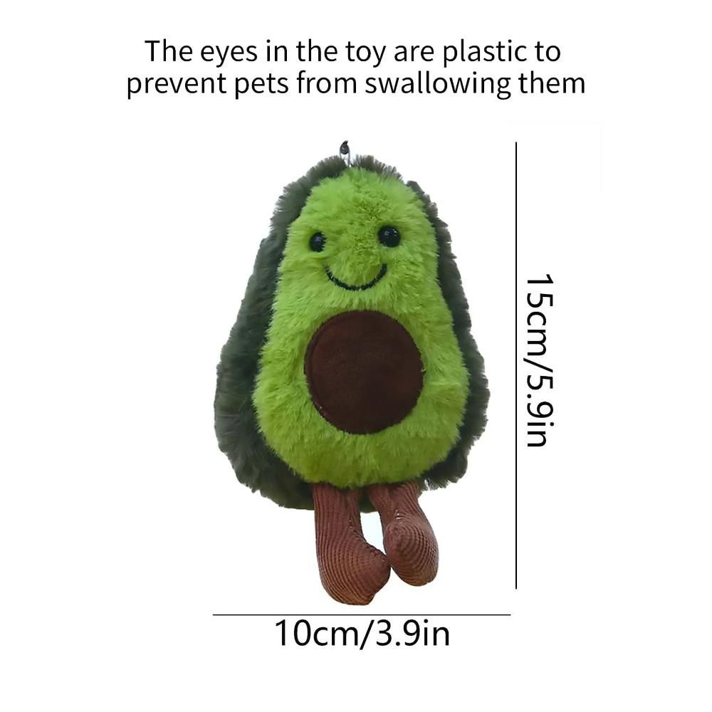 Un simpatico peluche avocado, adatto alla compagnia quotidiana di cani di piccola e media taglia