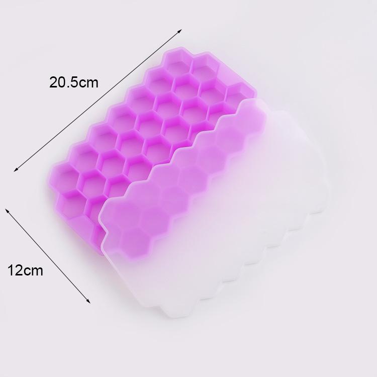 

Silicone Ice Cube Trays Honeycomb Shape Ice Cube Trays with Lids Easy-Release Stackable Ice Molds Microwave DIY Ice Molds фіолетовий