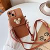 Foreign trade applicable iPhone17Pro mobile phone case metal Apple 16 Minnie head xs change card bag messenger rope
