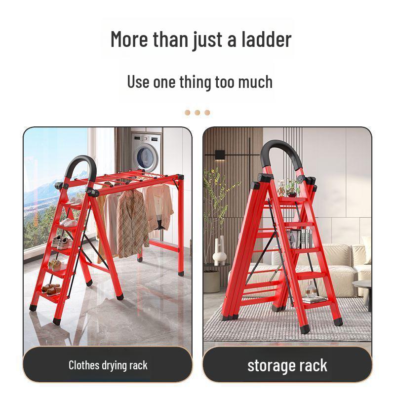 Multifunctional Folding Carbon Steel Ladder and Clothes Drying Rack