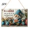 Festive Front Door Signs 2D Christmas Wooden Hanger Ornaments, Santa Snowman Reindeer Welcome Wall Xmas Hanging Decor Sign, Rustic Farmhouse
